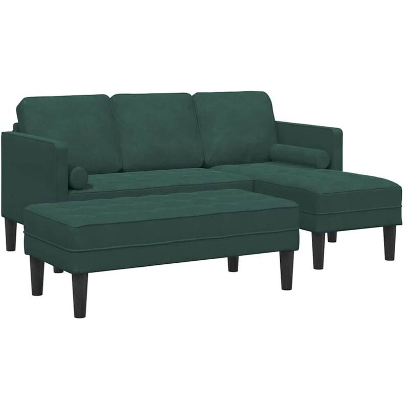 Vidaxl - Sofa Set 2 Pcs Dark Green 173 X 131 X 67 Cm Velvet