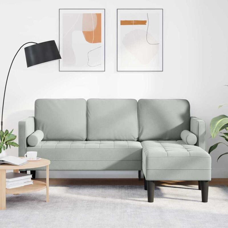 Sofa Set Light Grey 173 X 131 X 67 Cm Velvet Vidaxl