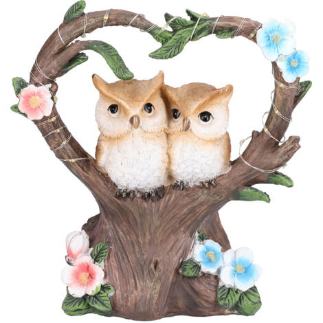 Garden Solar Night Light Heart Shaped Simulation Couple Animal Ornament for Balcony Yard Outdoor DecorationJX1009