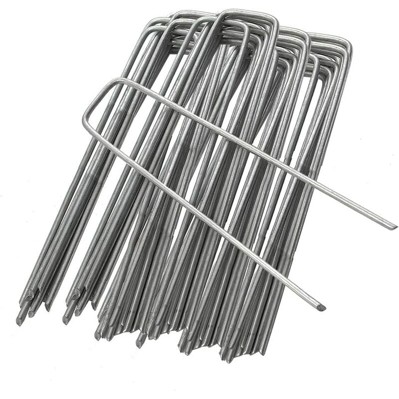 Garden Spikes Staples Lawn U-Shaped Dowels, 100mm Ideal for Weed Control Film/Fabric 100pcs 410cm