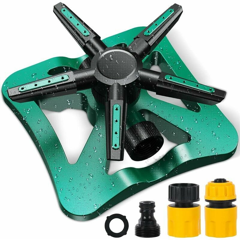 Garden Sprinkler - Automatic Watering for 360 Degree Watering with 5 Swing Arms - Rotating Water Sprinkler with 20 Nozzles
