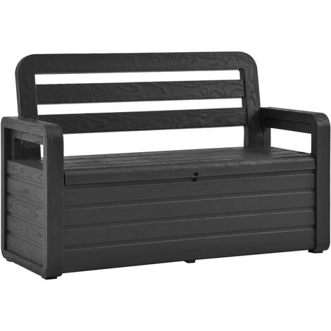 main image of "Garden Storage Bench 132.5 cm Plastic Anthracite25364-Serial number"