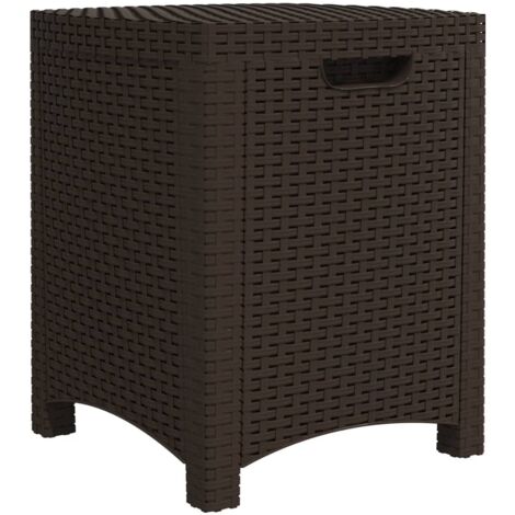 Garden Storage Box 39x39x46 cm PP Rattan Brown vidaXL
