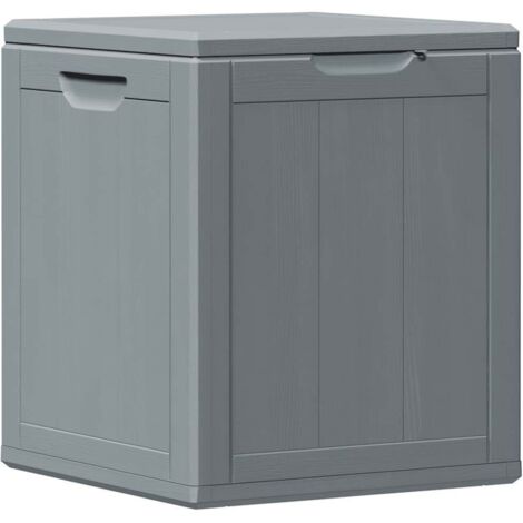Garden Storage Box 90L Grey PP Wood Look vidaXL