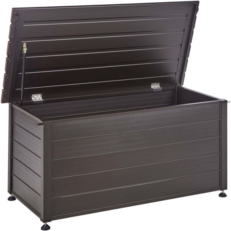 Beliani - Garden Storage Box Aluminium 123x60 Cm Garden Furniture Storage Dark Brown Campalto