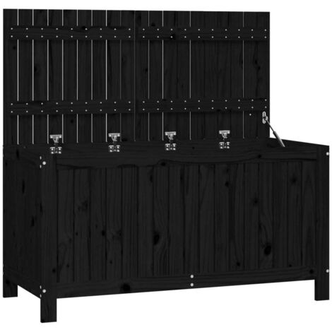 Garden Storage Box Black 121x55x64 cm Solid Wood Pine vidaXL