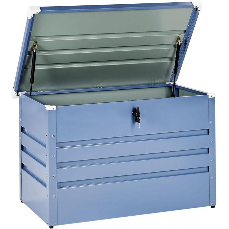 Beliani - Garden Storage Box Blue Steel Lockable Lid 300l Cebrosa