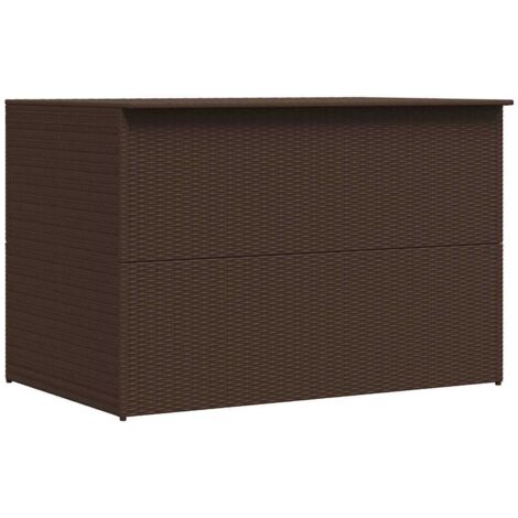 Garden Storage Box Brown 150x100x100 cm Poly Rattan vidaXL