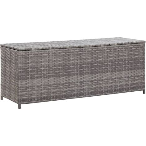 Garden Storage Box Grey 120x50x60 cm Poly Rattan - Grey