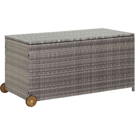 Garden Storage Box Light Grey 120x65x61 cm Poly Rattan vidaXL