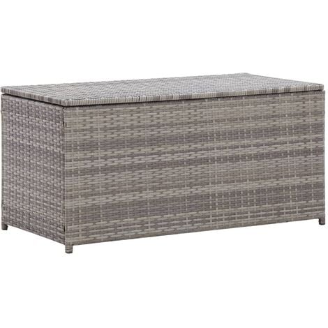 Garden Storage Box Poly Rattan 100x50x50 cm Grey