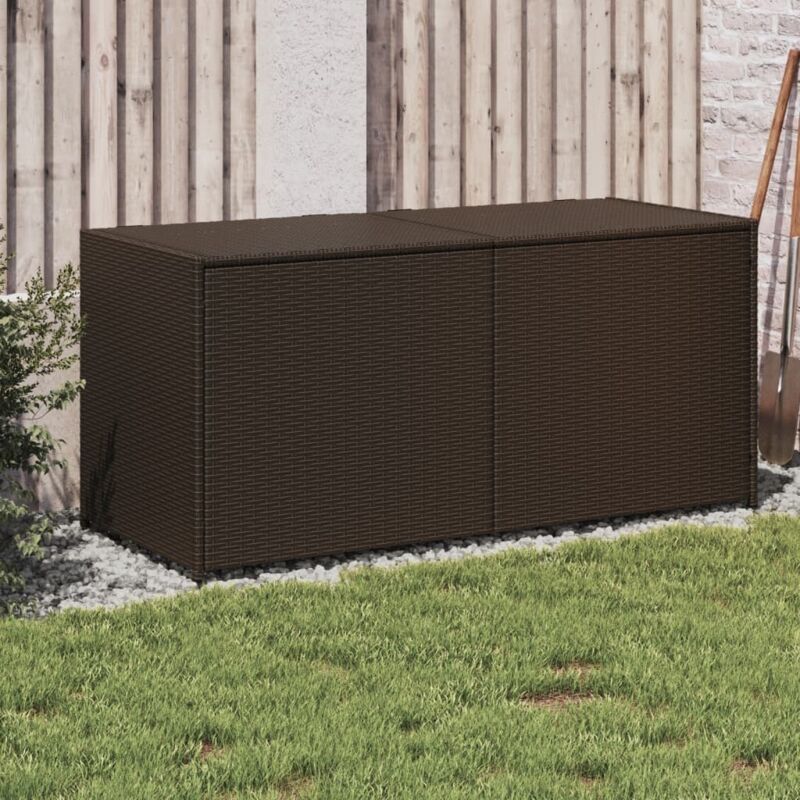 Garden Storage Box Brown 283l Poly Rattan Vidaxl