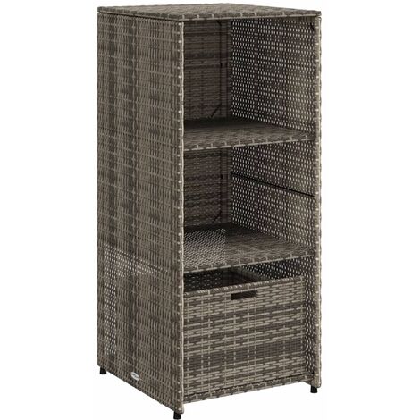 Garden Storage Cabinet Grey 50x55x115 cm Poly Rattan vidaXL