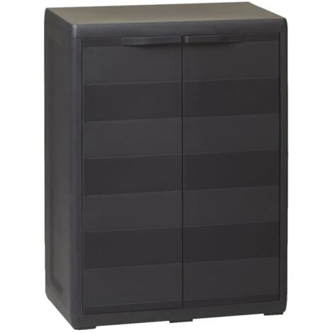 Garden Storage Cabinet with 1 Shelf Black