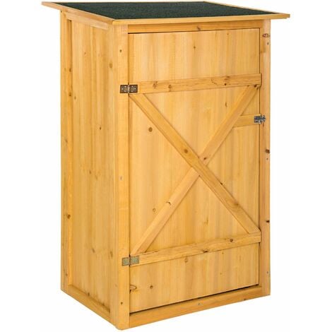 main image of "Garden storage shed with a flat roof - small shed, tool shed, log shed - brown"
