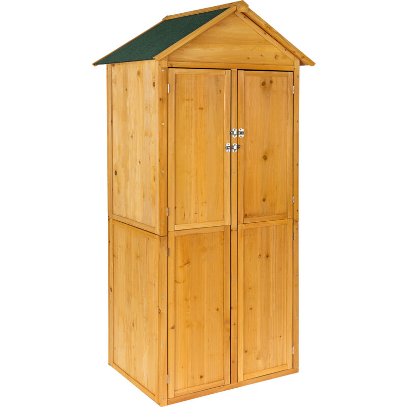 Garden storage shed with a pitched roof - small shed, tool shed, log shed - brown