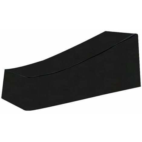 Garden Sun Lounger Cover, Waterproof, Windproof, Heavy Duty 210D Oxford Fabric Sun Lounger Cover, Deckchair (210x75x40/80cm) - Black