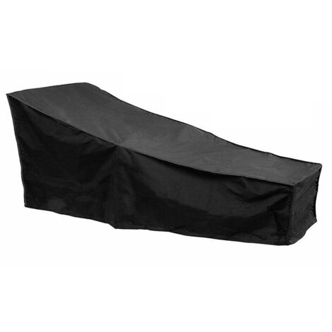 Garden Sun Lounger Covers, Waterproof, Windproof, UV Resistant, 210D Oxford Fabric, 2107580/40CM (Black)
