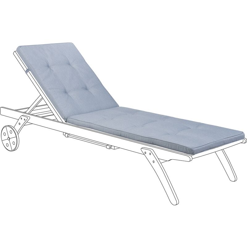 Polyester Outdoor Sun Lounger Cushion Water Resistant Garden Blue Cesana