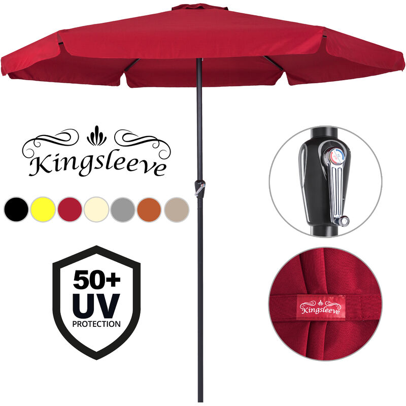 Garden Sun Parasol 3 3m Patio Umbrella Uv 40 Shade Canopy Large Terrace Balcony Black 104071