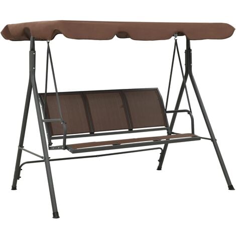 Garden Swing Bench with Canopy Coffee vidaXL