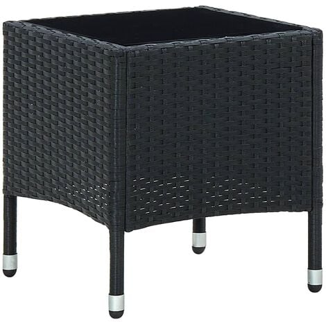 Garden Table Black 40x40x45 cm Poly Rattan vidaXL