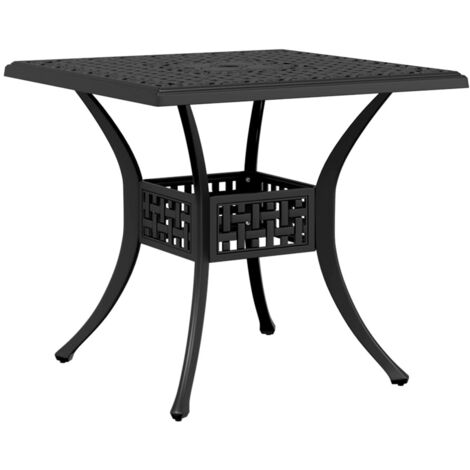 Garden Table Black 80x80x75 cm Cast Aluminium vidaXL