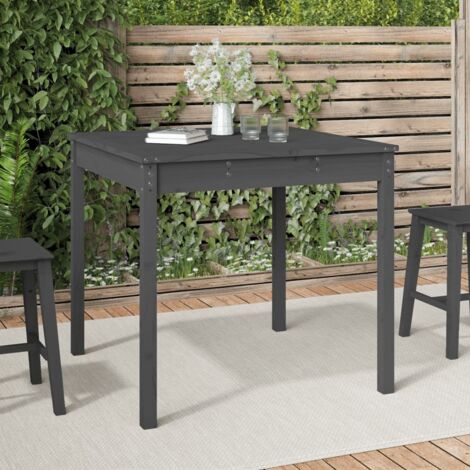 Garden Table Grey 82.5x82.5x76 cm Solid Wood Pine vidaXL