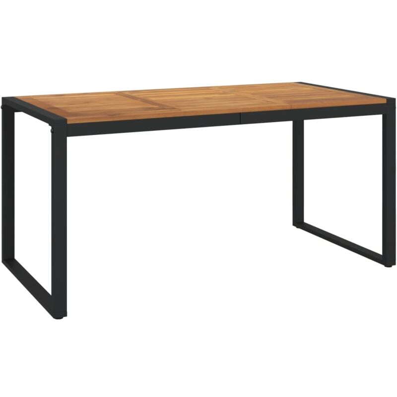 Garden Table With U-shaped Legs 160x80x75 Cm Solid Wood Acacia Vidaxl