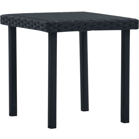 small black rattan garden table