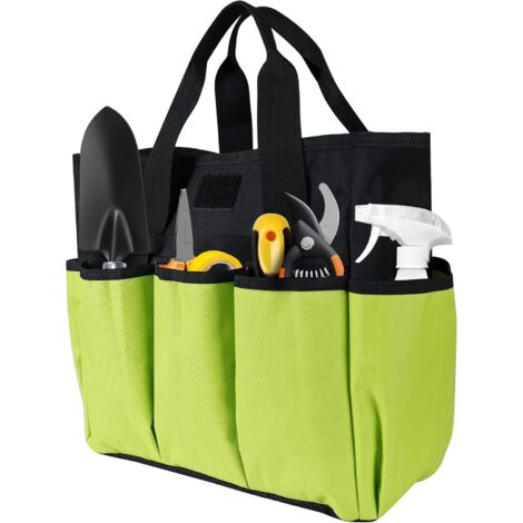 Garden Tool Bag, 8 Pockets Gardening Bag, Heavy Duty Oxford Garden Tote Caddy (Tools NOT Included), 12" x 12" x 6"
