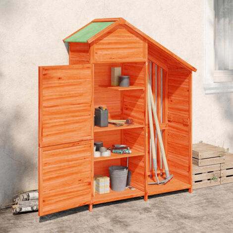 Garden Tool Shed Brown 120x53.5x170 cm Solid Wood Pine vidaXL