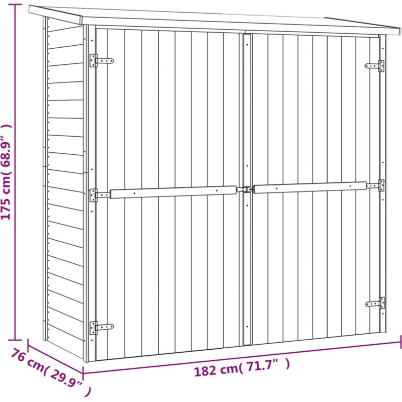 Garden Tool Shed Fsc Impregnated Pinewood 192x76x175 Cm