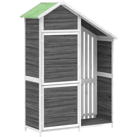 Garden Tool Shed Grey 120x53.5x170 cm Solid Wood Pine vidaXL