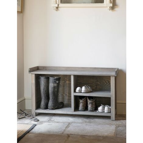 Garden Trading Aldsworth Wooden Welly Bench Shoe Locker Hallway Storage Unit