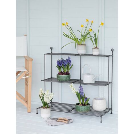 Garden Trading Barrington Indoor Outdoor Plant Flower Stand Shelves Steel Metal