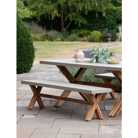 Garden Trading Burford Garden Dining Bench Seat Small Natural Polystone