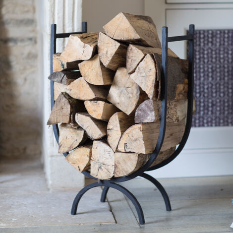 Garden Trading Classic Log Wood Holder Log Store Storage Large Metal Iron