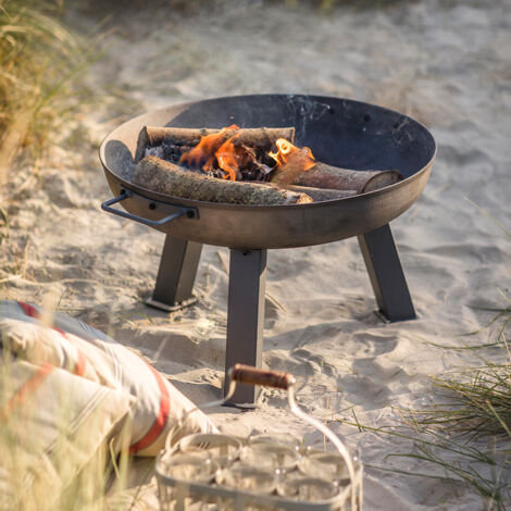 Garden Trading Foscot Small Round Fire Pit Basket Bowl Outdoor Heater