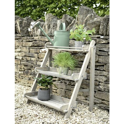Garden Trading Indoor Outside Aldsworth Plant Pot Shelf Stand Spruce Wood