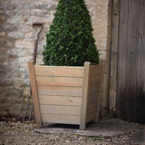 Garden Trading Kingham Wooden Planter Flower Tree Shrub Plant Pot 60cm