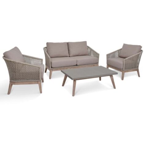 Garden Trading Lynton 2 Seater Sofa & Arm Chairs Seat Coffee Table Set Wooden