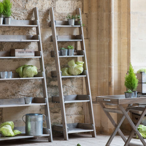 Garden Trading Outdoor Indoor Aldsworth Plant Flower Pot Shelf Ladder Stand Wood