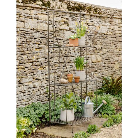 Garden Trading Outdoor Indoor Ashbury Plant Flower Pot Ladder Stand Steel Metal