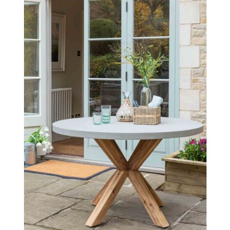 Garden Trading Outdoor Indoor Burford Round Dining Table Only 120cm Natural