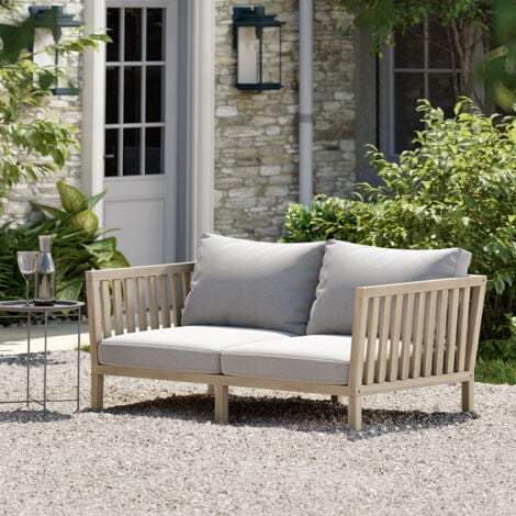 Garden Trading Porthallow Wooden Day Bed Sofa Chair Lounger Natural Outdoor