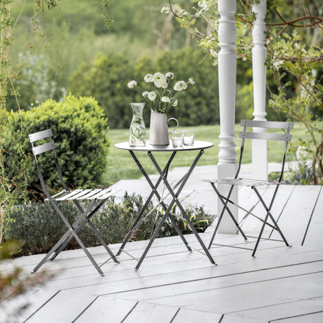 Garden Trading Rive Droite 2 Seater Bistro Set Small Silver Grey Ourdoor Indoor