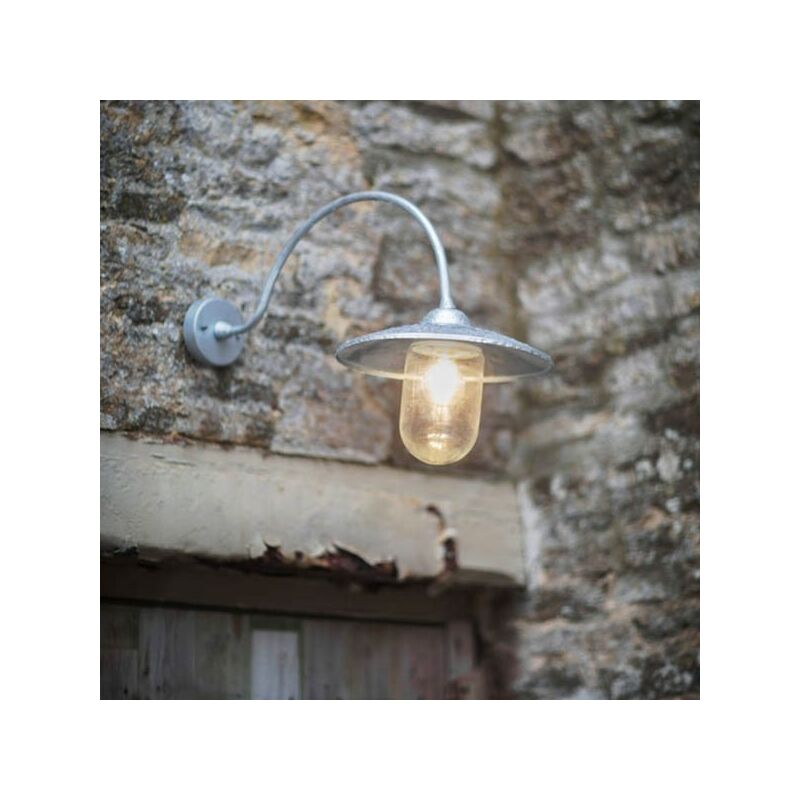 Garden Trading - St Ives Arched Swan Neck Nautical Mains Garden Wall Light Cage