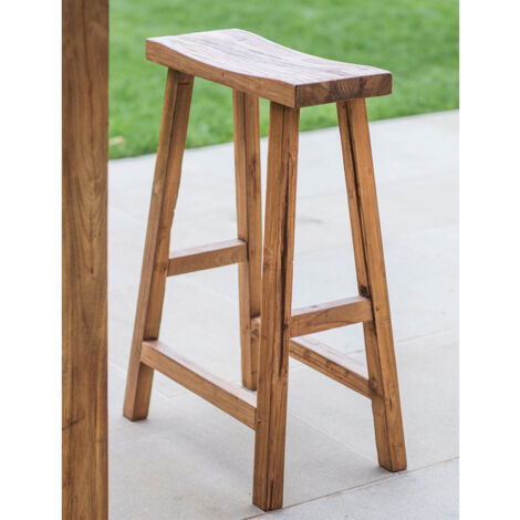 Garden Trading St Mawes Wooden Teak Bar Stool Seat Chair Outdoor Indoor