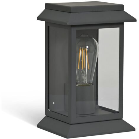 Garden Trading Stourton Garden Wall Light Porch Door Mains Carbon Grey Steel